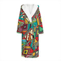 Retro African Ethnic Tribal Print Hooded Bathrobe