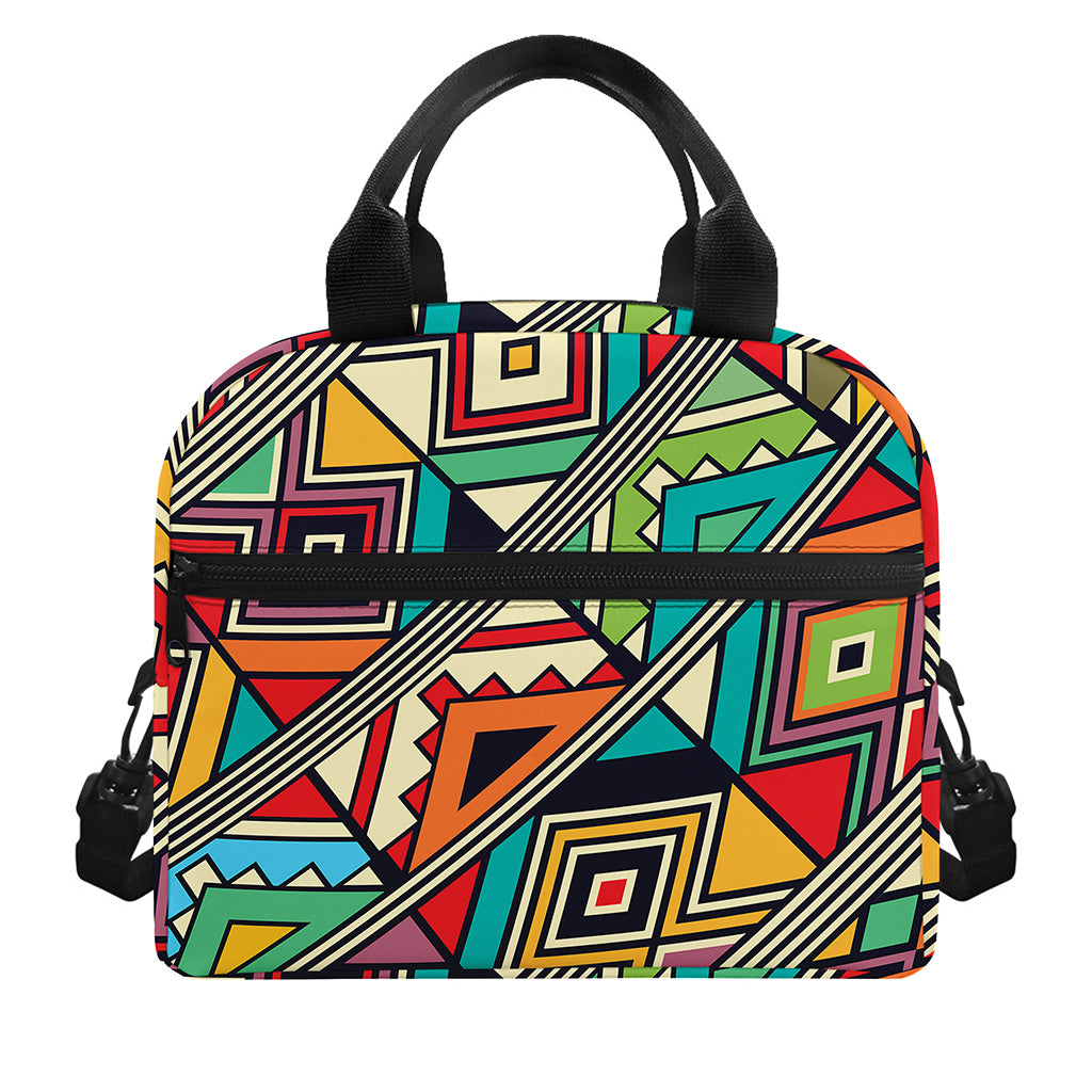 Retro African Ethnic Tribal Print Insulated Lunch Bag