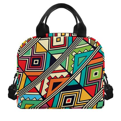 Retro African Ethnic Tribal Print Insulated Lunch Bag