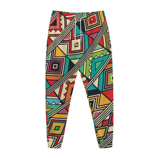 Retro African Ethnic Tribal Print Jogger Pants