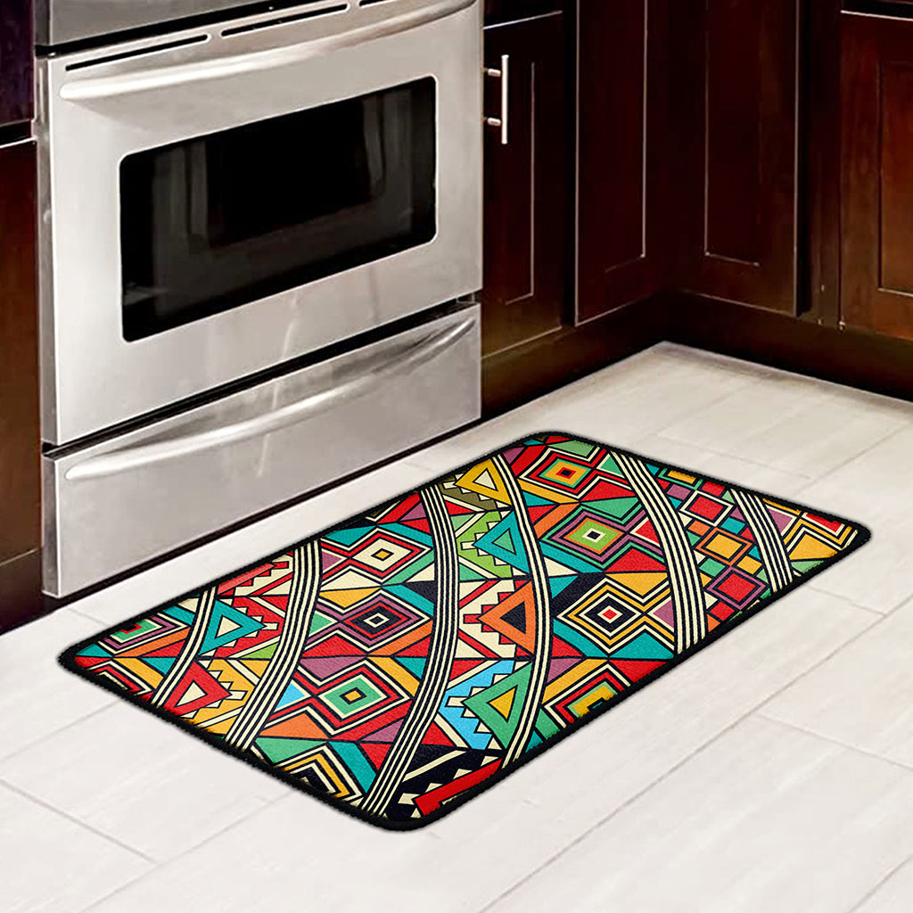 Retro African Ethnic Tribal Print Kitchen Mat