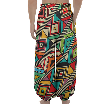 Retro African Ethnic Tribal Print Lantern Pants