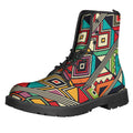 Retro African Ethnic Tribal Print Lace-Up Boots