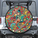 Retro African Ethnic Tribal Print Leather Spare Tire Cover