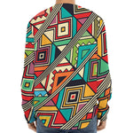 Retro African Ethnic Tribal Print Long Sleeve Baseball Jersey