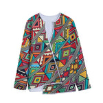 Retro African Ethnic Tribal Print Long Sleeve Short Coat
