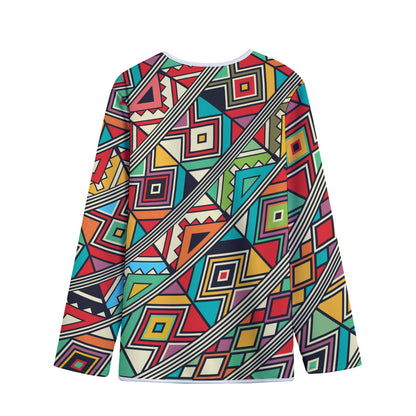 Retro African Ethnic Tribal Print Long Sleeve Short Coat