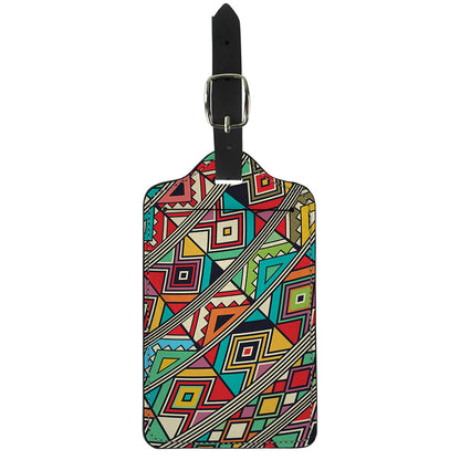Retro African Ethnic Tribal Print Luggage Tag
