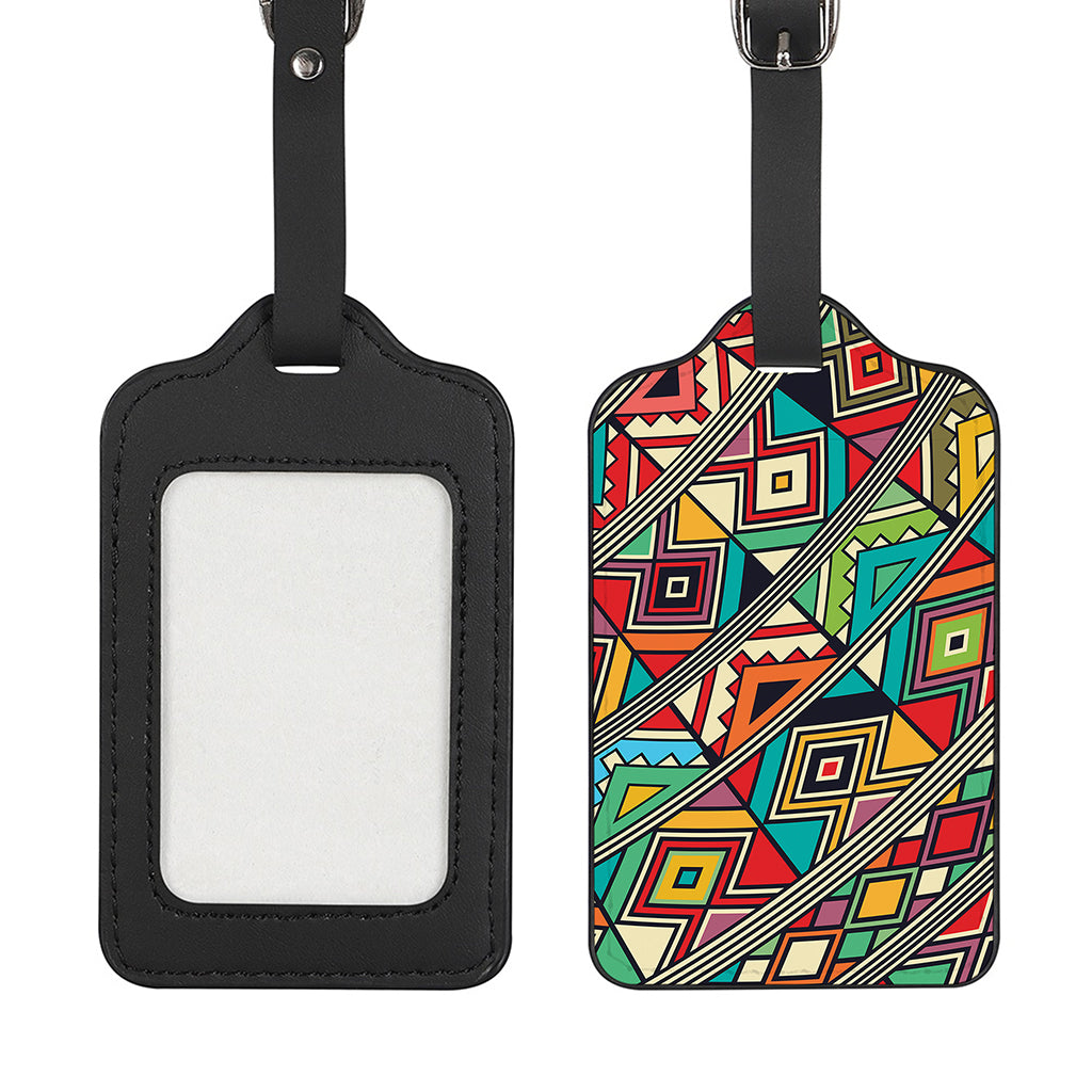 Retro African Ethnic Tribal Print Luggage Tag