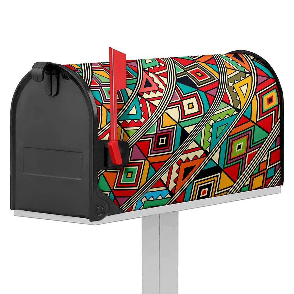 Retro African Ethnic Tribal Print Mailbox Cover