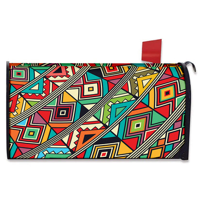 Retro African Ethnic Tribal Print Mailbox Cover