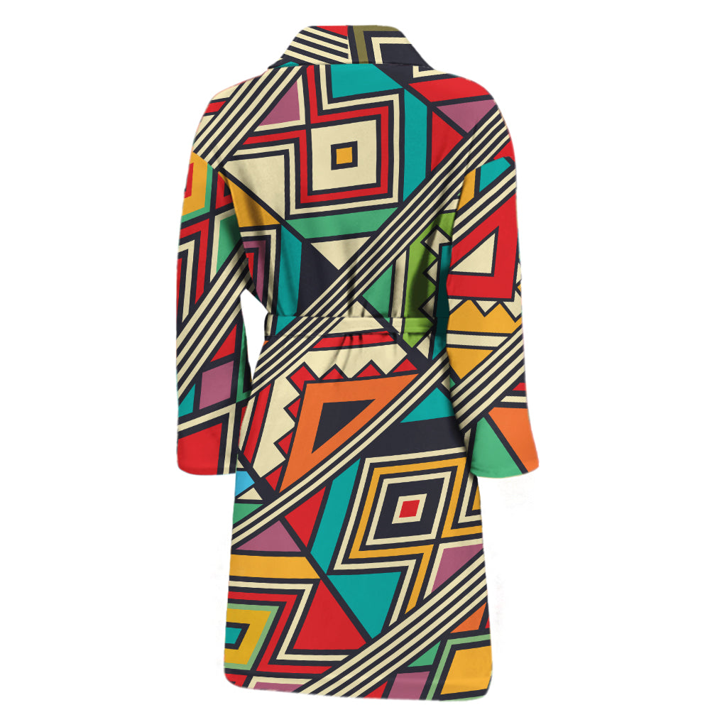 Retro African Ethnic Tribal Print Men's Bathrobe