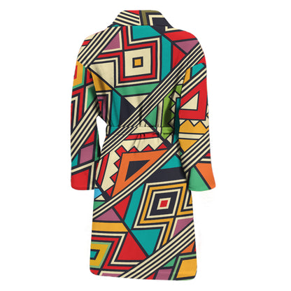 Retro African Ethnic Tribal Print Men's Bathrobe