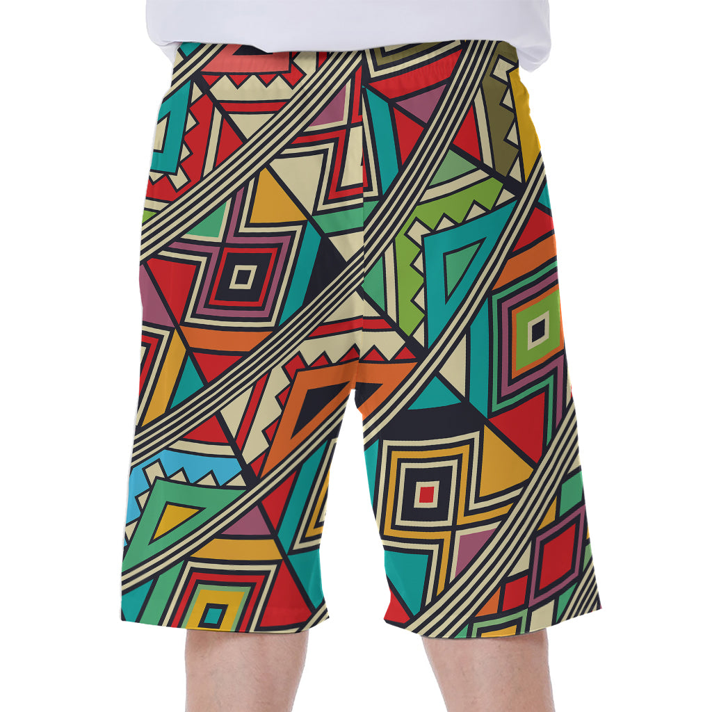 Retro African Ethnic Tribal Print Men's Beach Shorts