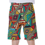 Retro African Ethnic Tribal Print Men's Beach Shorts