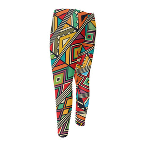 Retro African Ethnic Tribal Print Men's Compression Pants