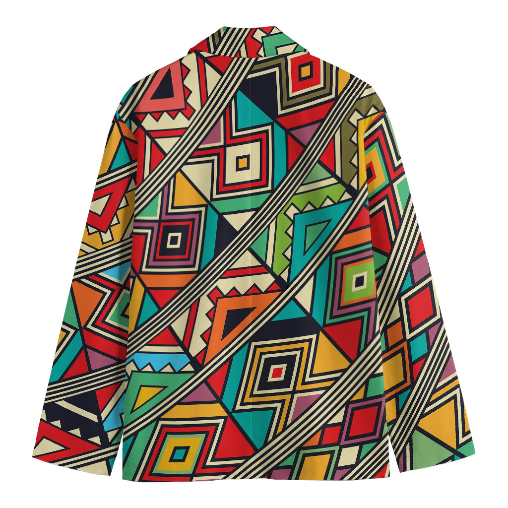 Retro African Ethnic Tribal Print Men's Cotton Blazer