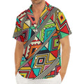Retro African Ethnic Tribal Print Men's Deep V-Neck Shirt