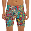 Retro African Ethnic Tribal Print Men's Long Boxer Briefs