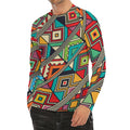 Retro African Ethnic Tribal Print Men's Long Sleeve Rash Guard