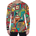 Retro African Ethnic Tribal Print Men's Long Sleeve T-Shirt
