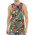 Retro African Ethnic Tribal Print Men's Muscle Tank Top