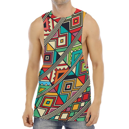 Retro African Ethnic Tribal Print Men's Muscle Tank Top