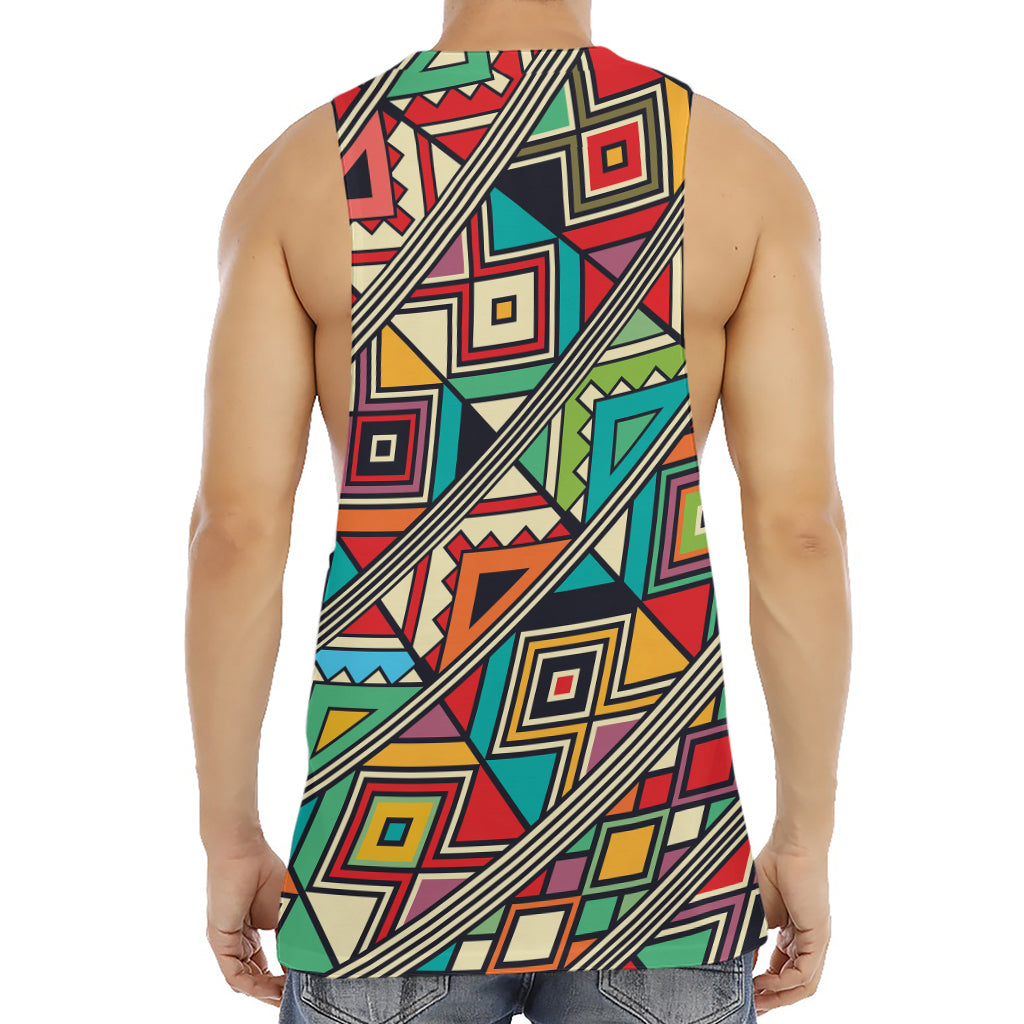 Retro African Ethnic Tribal Print Men's Muscle Tank Top