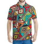 Retro African Ethnic Tribal Print Men's Polo Shirt