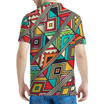 Retro African Ethnic Tribal Print Men's Polo Shirt
