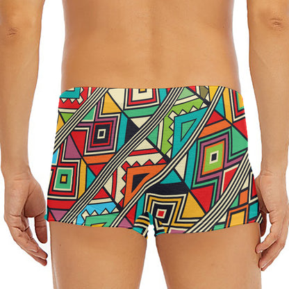 Retro African Ethnic Tribal Print Men's Short Boxer Briefs