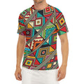 Retro African Ethnic Tribal Print Men's Short Sleeve Rash Guard