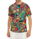 Retro African Ethnic Tribal Print Men's Short Sleeve Rash Guard