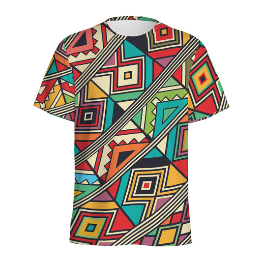 Retro African Ethnic Tribal Print Men's Sports T-Shirt