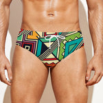 Retro African Ethnic Tribal Print Men's Swim Briefs