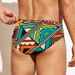 Retro African Ethnic Tribal Print Men's Swim Briefs