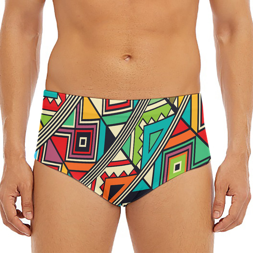 Retro African Ethnic Tribal Print Men's Triangle Swim Briefs