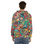 Retro African Ethnic Tribal Print Men's Velvet Pullover Hoodie