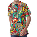 Retro African Ethnic Tribal Print Men's Velvet T-Shirt