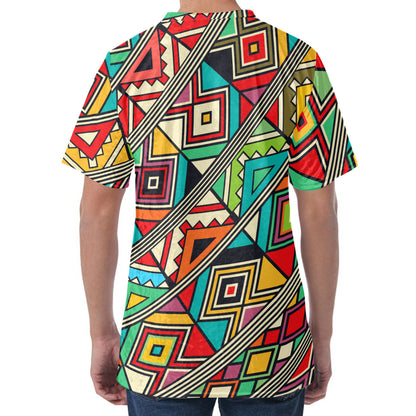 Retro African Ethnic Tribal Print Men's Velvet T-Shirt