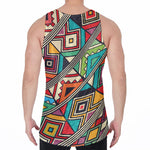 Retro African Ethnic Tribal Print Men's Velvet Tank Top