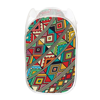 Retro African Ethnic Tribal Print Mesh Laundry Hamper