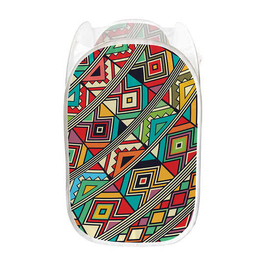 Retro African Ethnic Tribal Print Mesh Laundry Hamper