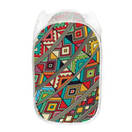 Retro African Ethnic Tribal Print Mesh Laundry Hamper