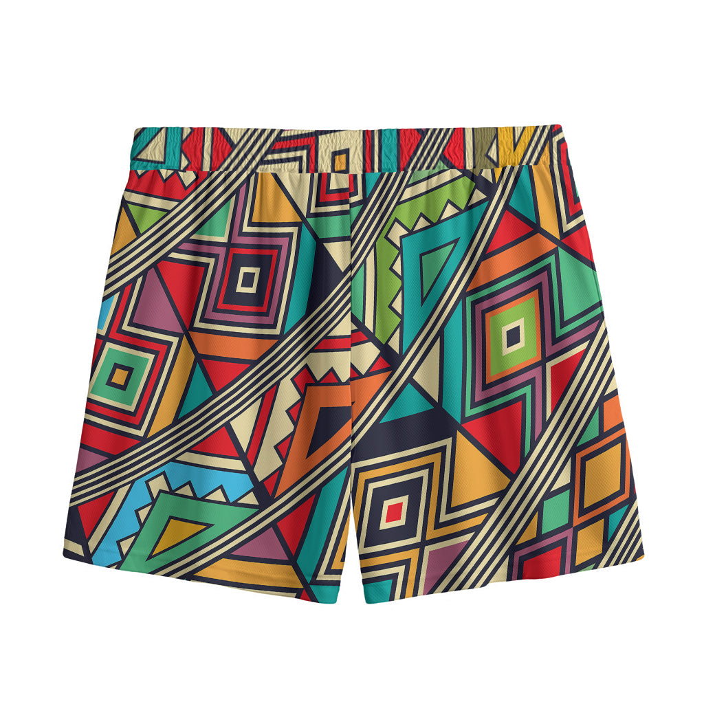 Retro African Ethnic Tribal Print Mesh Shorts