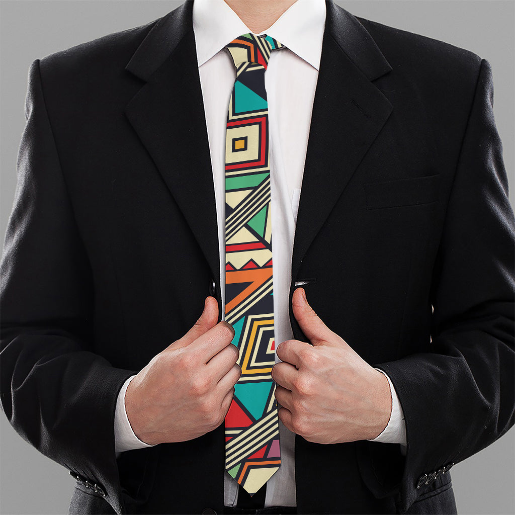 Retro African Ethnic Tribal Print Necktie