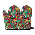 Retro African Ethnic Tribal Print Oven Mitts