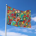Retro African Ethnic Tribal Print Polyester Flag