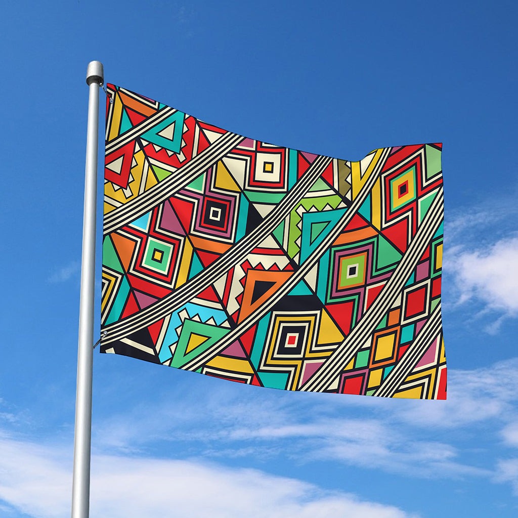 Retro African Ethnic Tribal Print Polyester Flag
