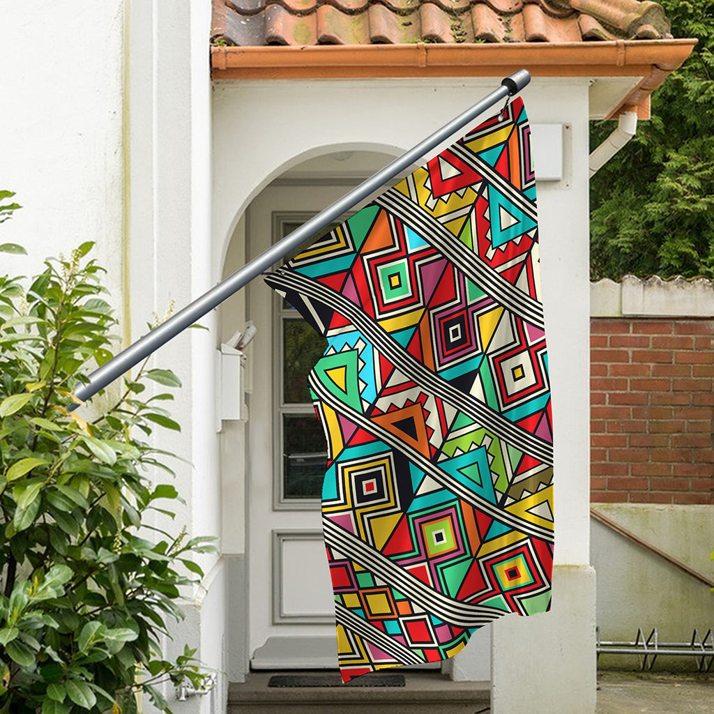 Retro African Ethnic Tribal Print Polyester Flag